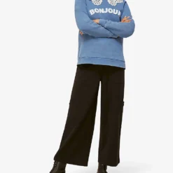 Whistles Bonjour Embroidered Cotton Jumper 9 Whistles Bonjour Embroidered Cotton Jumper -Default Template 2 R03741467 BLUE ALT03