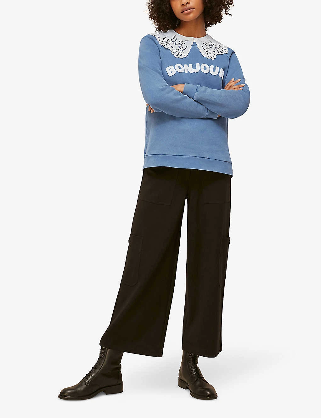 Whistles Bonjour Embroidered Cotton Jumper 6 Whistles Bonjour Embroidered Cotton Jumper - Image 4