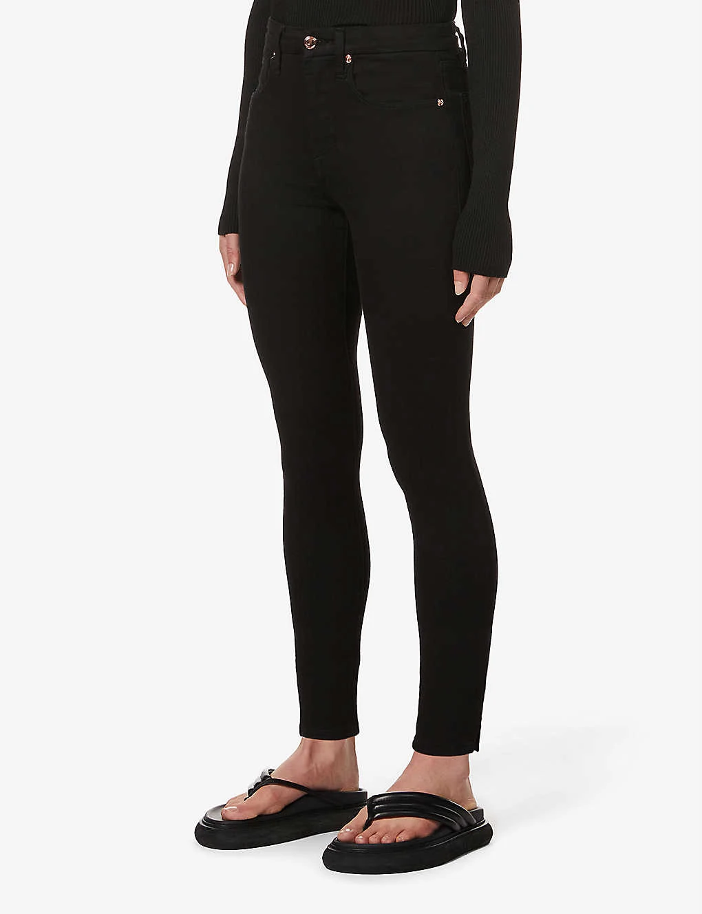 GOOD AMERICAN Good Waist Cropped High-rise Slim-fit Skinny Jeans 5 GOOD AMERICAN Good Waist Cropped High-rise Slim-fit Skinny Jeans - Image 3