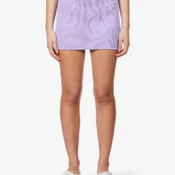 High-rise Seersucker Stretch-woven Mini Skirt 9 High-rise Seersucker Stretch-woven Mini Skirt -Default Template 2 R03756657 S LILAC ALT02
