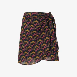 Whistles Ikat-print Wrap-front Cotton Mini Skirt