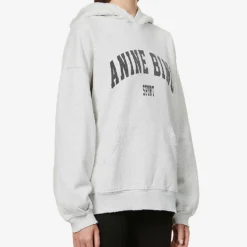ANINE BING Harvey Logo-print Cotton-jersey Hoody 9 ANINE BING Harvey Logo-print Cotton-jersey Hoody -Default Template 2 R03838889 GREYMELANGE ALT02