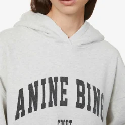 ANINE BING Harvey Logo-print Cotton-jersey Hoody 11 ANINE BING Harvey Logo-print Cotton-jersey Hoody -Default Template 2 R03838889 GREYMELANGE ALT04