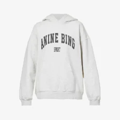 ANINE BING Harvey Logo-print Cotton-jersey Hoody