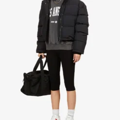 ANINE BING Ramona Branded Cotton-jersey Sweatshirt -Default Template 2 R03841904 WASHEDBLACK ALT01