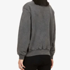 ANINE BING Ramona Branded Cotton-jersey Sweatshirt -Default Template 2 R03841904 WASHEDBLACK ALT03