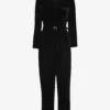 Whistles Avery Belted Wide-leg Velvet Jumpsuit