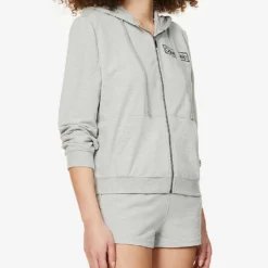 Calvin Klein Reimagined Logo-print Cotton And Recycled Polyester-blend Hoody -Default Template 2 R03875711 GREYHEATHER ALT02