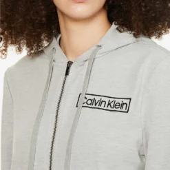 Calvin Klein Reimagined Logo-print Cotton And Recycled Polyester-blend Hoody -Default Template 2 R03875711 GREYHEATHER ALT04