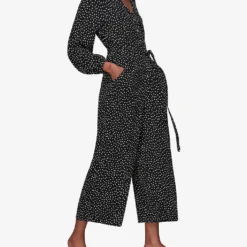 Whistles Lottie Spot-print Wide-leg Woven Jumpsuit 8 Whistles Lottie Spot-print Wide-leg Woven Jumpsuit -Default Template 2 R03908488 MONOCHROME ALT01