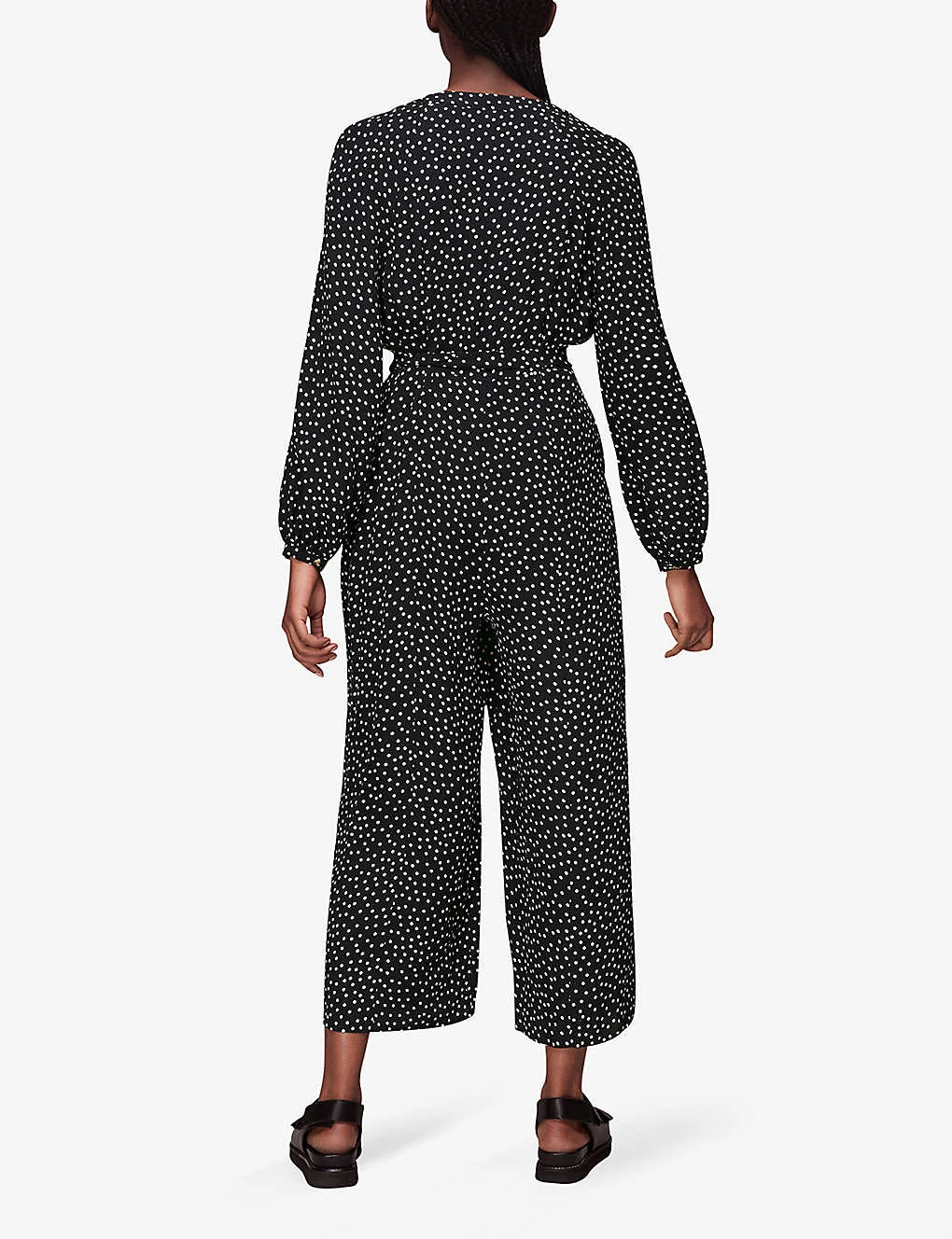 Whistles Lottie Spot-print Wide-leg Woven Jumpsuit 6 Whistles Lottie Spot-print Wide-leg Woven Jumpsuit - Image 4