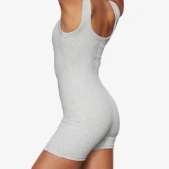 Slim-fit Ribbed Stretch-cotton Playsuit -Default Template 2 R03920629 LIGHTHEATHERGREY ALT02