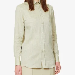 The Boyfriend Long-sleeved Organic-linen Shirt 9 The Boyfriend Long-sleeved Organic-linen Shirt -Default Template 2 R03935324 SAGEGREEN ALT02