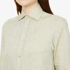 The Boyfriend Long-sleeved Organic-linen Shirt 11 The Boyfriend Long-sleeved Organic-linen Shirt -Default Template 2 R03935324 SAGEGREEN ALT04