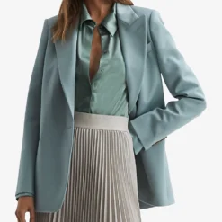 Reiss Hailey Point-collar Silk Shirt -Default Template 2 R03936913 SAGE ALT04