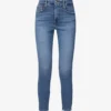 GOOD AMERICAN Good Legs Cropped Slim-leg Mid-rise Stretch-denim Jeans