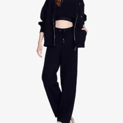 Sandro Boston Logo-patch Cotton-blend Hoody 8 Sandro Boston Logo-patch Cotton-blend Hoody -Default Template 2 R03947837 NOIRGRIS ALT01