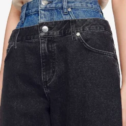 Sandro Kitty Trompe L'œil High-rise Mom Jeans 11 Sandro Kitty Trompe L'œil High-rise Mom Jeans -Default Template 2 R03948078 NOIRGRIS ALT04