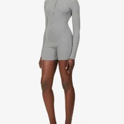 Soft Lounge Ribbed Stretch-jersey Playsuit -Default Template 2 R03958695 HEATHERGREY ALT01