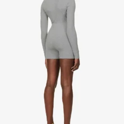 Soft Lounge Ribbed Stretch-jersey Playsuit -Default Template 2 R03958695 HEATHERGREY ALT03