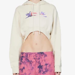 Readymade Logo-print Cropped Cotton-jersey Hoody 9 Readymade Logo-print Cropped Cotton-jersey Hoody -Default Template 2 R03974559 BEIGEPURPLE ALT02