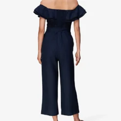 Whistles Tabi Off-shoulder Linen Jumpsuirt -Default Template 2 R03978842 NAVY ALT04