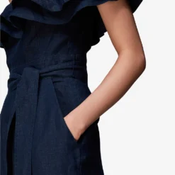 Whistles Tabi Off-shoulder Linen Jumpsuirt -Default Template 2 R03978842 NAVY ALT05