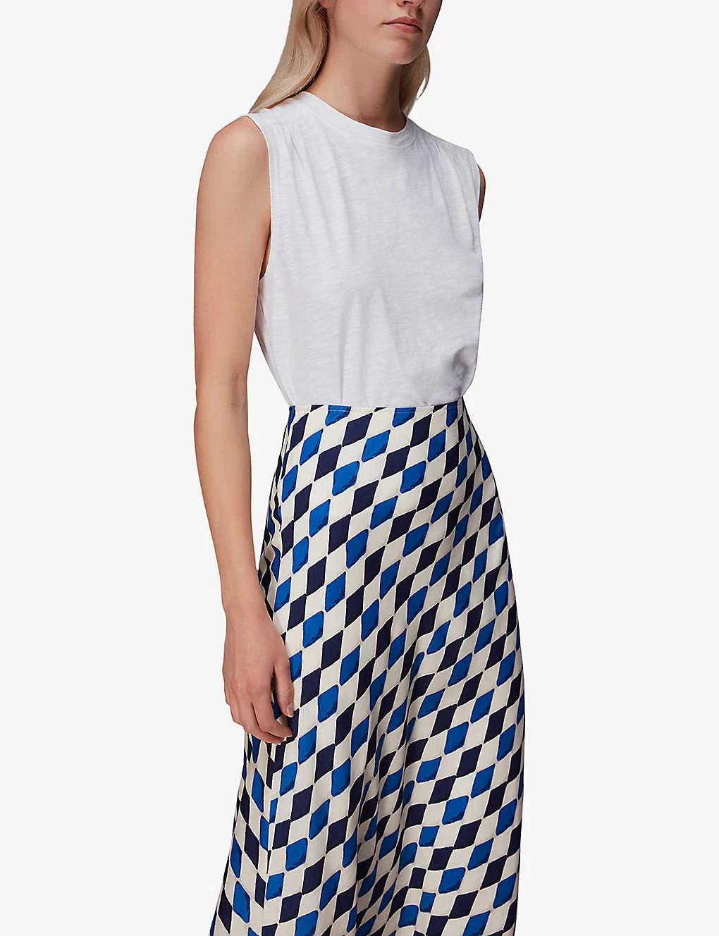 Whistles Diamond-print Bias Cut Woven Midi Skirt 5 Whistles Diamond-print Bias Cut Woven Midi Skirt - Image 3