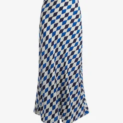 Whistles Diamond-print Bias Cut Woven Midi Skirt