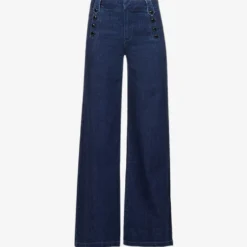 Paige Harper Wide-leg High-rise Stretch-denim Jeans