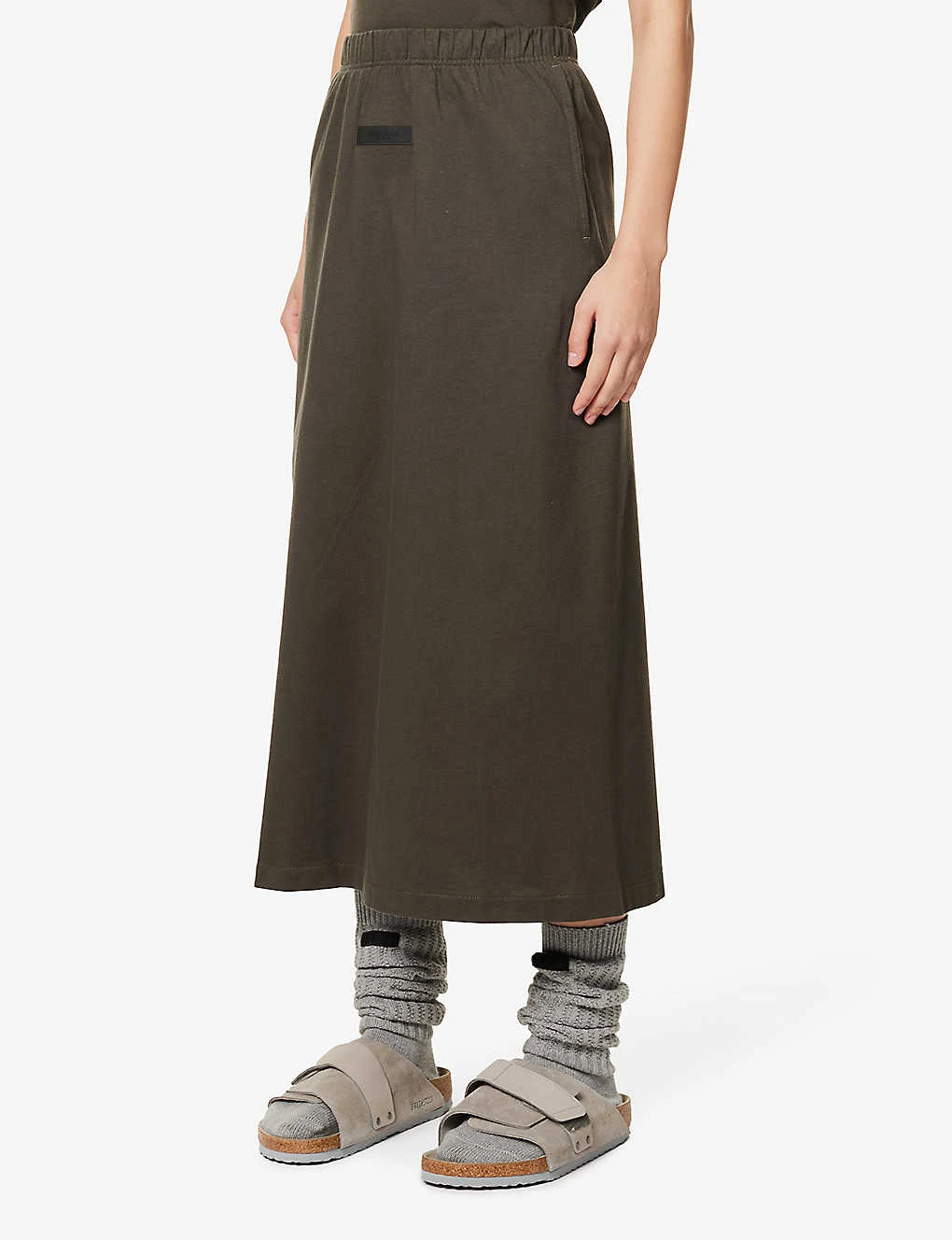 ESSENTIALS Brand-badge Cotton-jersey Midi Skirt 5 ESSENTIALS Brand-badge Cotton-jersey Midi Skirt - Image 3
