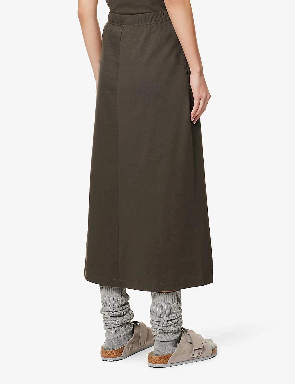 ESSENTIALS Brand-badge Cotton-jersey Midi Skirt 6 ESSENTIALS Brand-badge Cotton-jersey Midi Skirt - Image 4
