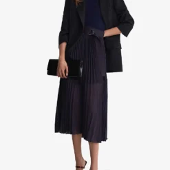 Reiss Anya Pleated Woven Skirt -Default Template 2 R04006619 GRAPE ALT01