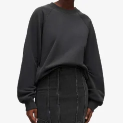 AllSaints Cygni Cut-out Organic-cotton Sweatshirt -Default Template 2 R04009262 WASHEDBLACK ALT02