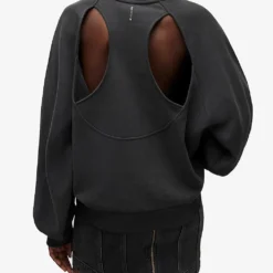 AllSaints Cygni Cut-out Organic-cotton Sweatshirt -Default Template 2 R04009262 WASHEDBLACK ALT03
