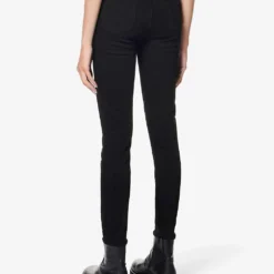 7 For All Mankind Aubrey Slim-fit High-rise Stretch-denim Jeans -Default Template 2 R04009793 BLACK ALT03