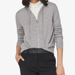 Ikks Hooded Long-sleeved Cashmere Hoody 9 Ikks Hooded Long-sleeved Cashmere Hoody -Default Template 2 R04063137 MOUSEGREY ALT02