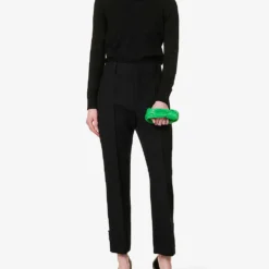 Bottega Veneta Turtleneck Brand-embroidered Wool-blend Jumper -Default Template 2 R04064609 BLACK ALT01