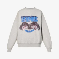ANINE BING Vintage Logo-graphic Cotton-jersey Sweatshirt