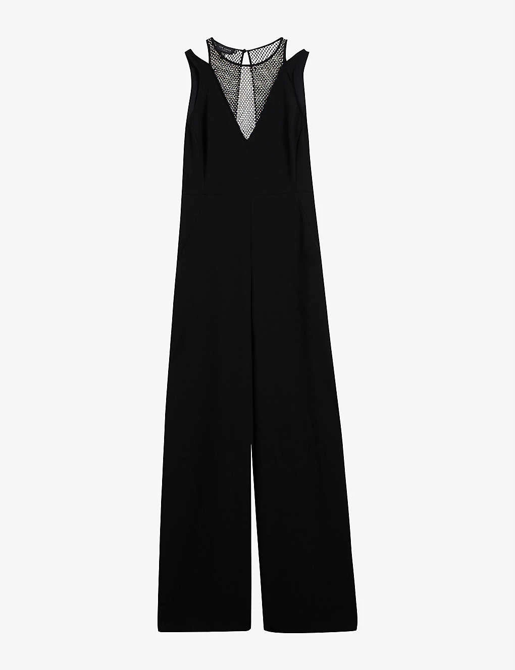 Ted Baker Janvier Crystal-embellished V-neck Woven Jumpsuit 3 Ted Baker Janvier Crystal-embellished V-neck Woven Jumpsuit