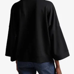 Ted Baker Sassi Metallic Slogan-appliqué Stretch-jersey Sweatshirt 9 Ted Baker Sassi Metallic Slogan-appliqué Stretch-jersey Sweatshirt -Default Template 2 R04071388 BLACK ALT03