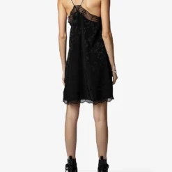 Zadig & Voltaire Risty Star-embellished Woven Slip Dress -Default Template 2 R04074038 NOIR ALT03