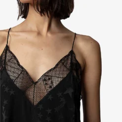 Zadig & Voltaire Risty Star-embellished Woven Slip Dress -Default Template 2 R04074038 NOIR ALT04