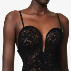 ALAIA Sweetheart-neck Semi-sheer Knitted Jumpsuit -Default Template 2 R04076367 NOIRALAIA ALT04