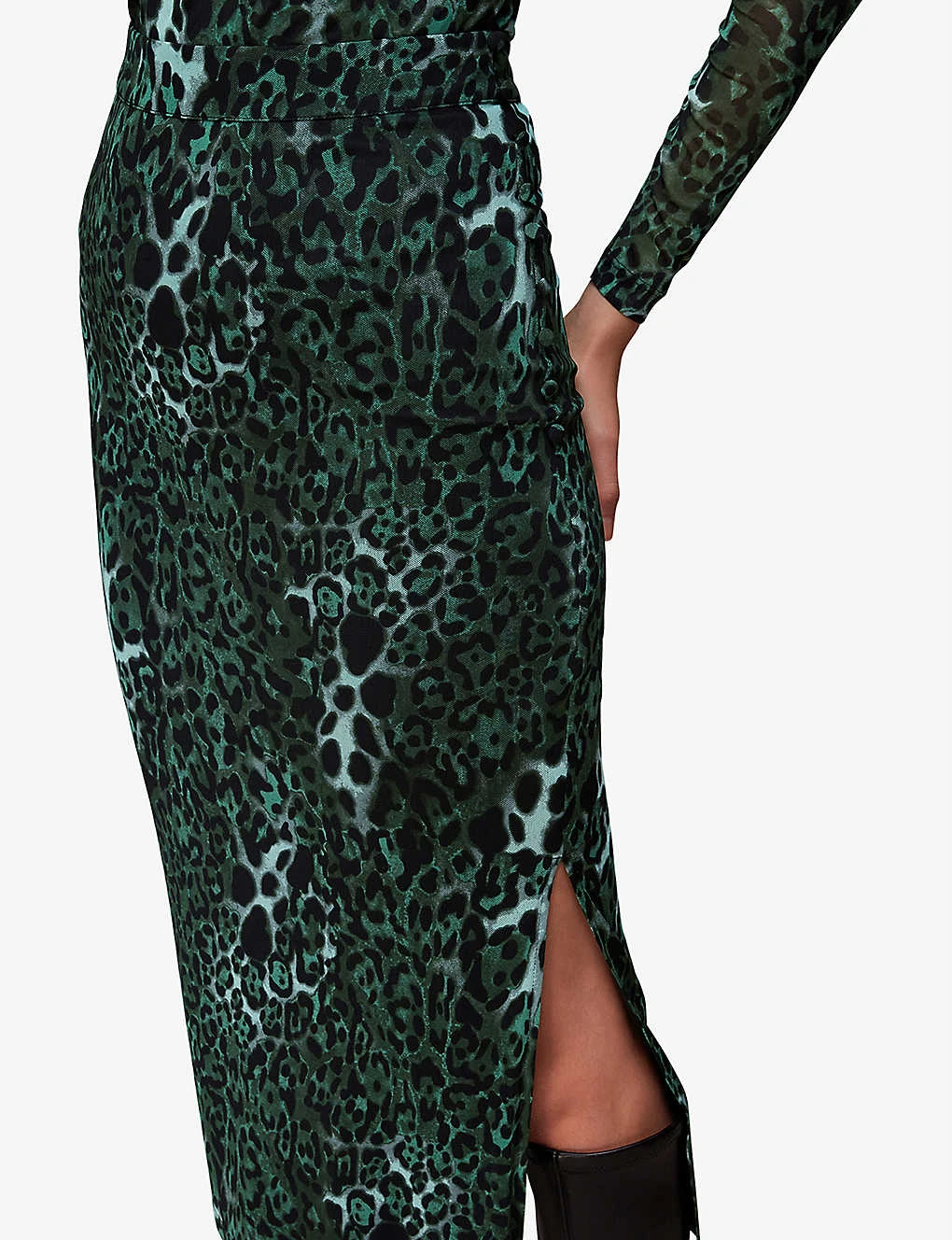 Whistles Night Cat Animal-print Stretch-mesh Midi Skirt 5 Whistles Night Cat Animal-print Stretch-mesh Midi Skirt - Image 3