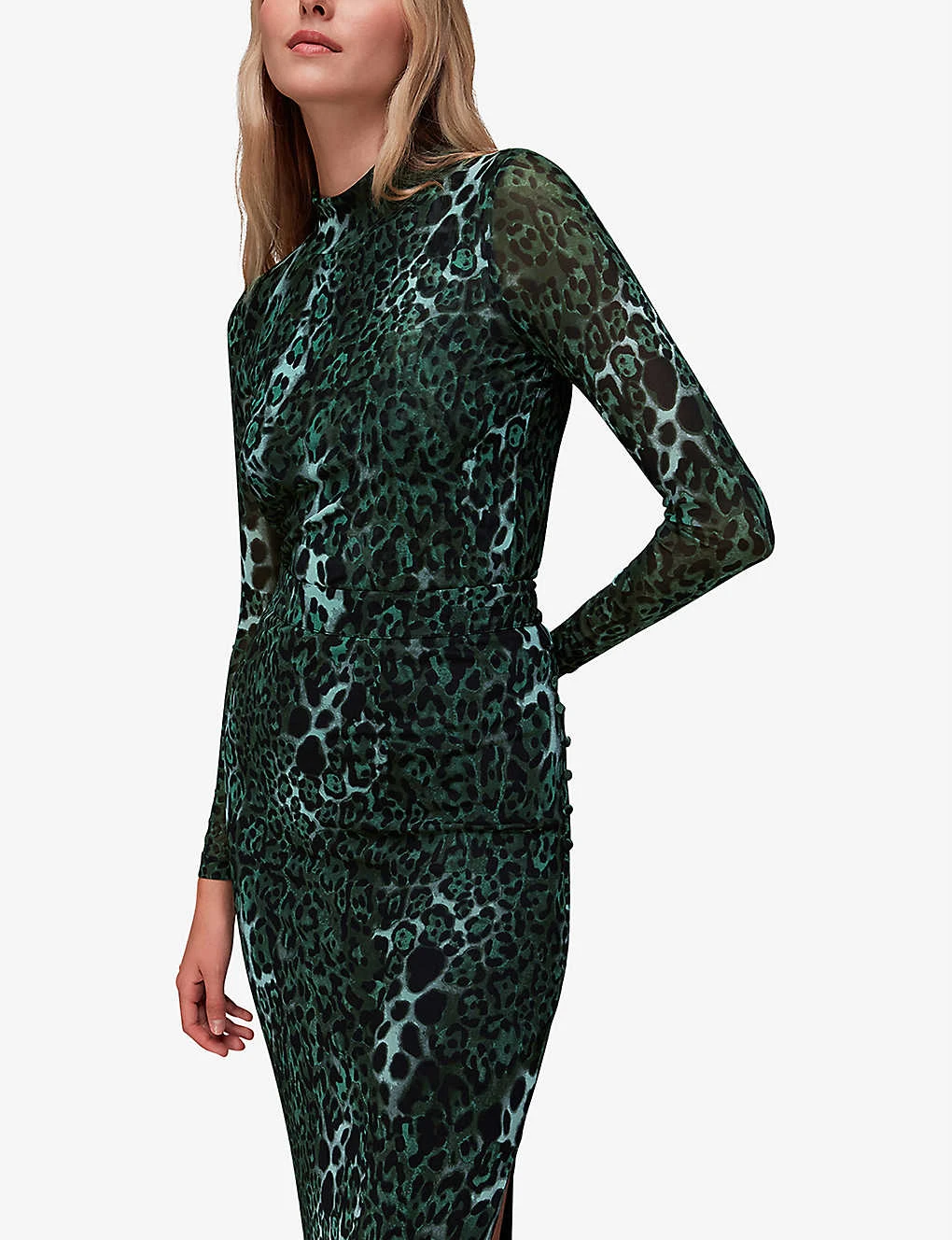 Whistles Night Cat Animal-print Stretch-mesh Midi Skirt 7 Whistles Night Cat Animal-print Stretch-mesh Midi Skirt - Image 5