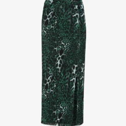Whistles Night Cat Animal-print Stretch-mesh Midi Skirt