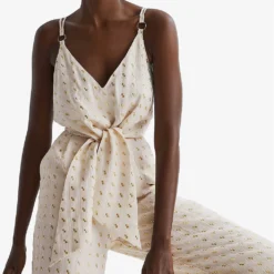Reiss Scarlet Metallic-embroidery Woven Jumpsuit -Default Template 2 R04082333 IVORY ALT02