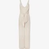 Reiss Scarlet Metallic-embroidery Woven Jumpsuit -Default Template 2 R04082333 IVORY M