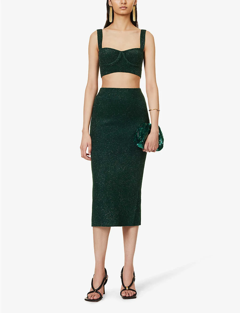 Moonlight Metallic-weave Stretch-woven Midi Skirt 4 Moonlight Metallic-weave Stretch-woven Midi Skirt - Image 2